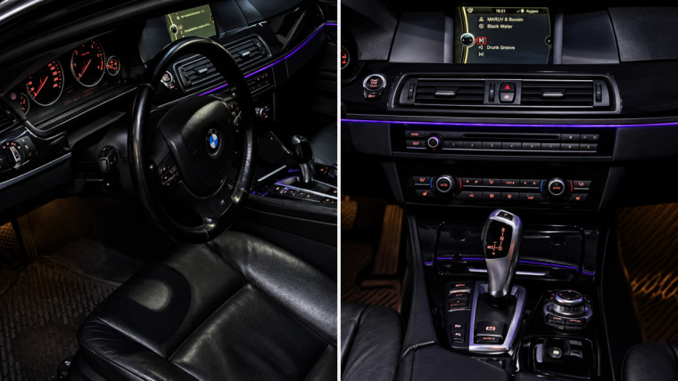 Дооснастили BMW 5 серии F10 интерьерной подсветкой
